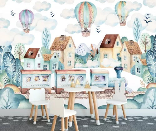 Mese vonat poszter, fotótapéta, Vlies (104 x 70,5 cm)