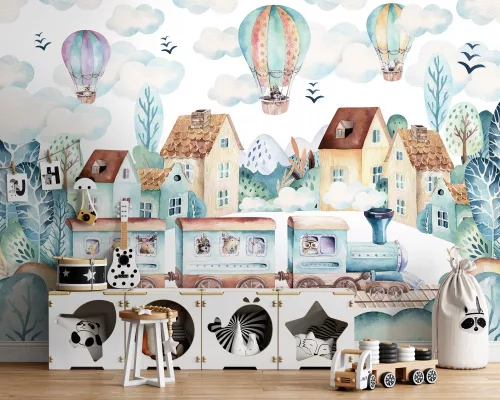 Mese vonat poszter, fotótapéta, Vlies (104 x 70,5 cm)