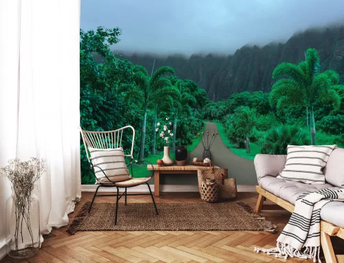 Ködös erdő poszter, fotótapéta, Vlies (104 x 70,5 cm)