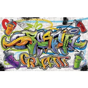 Utcai graffiti poszter, fotótapéta, Vlies (104 x 70,5 cm)