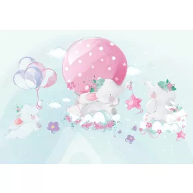 Kis elefántok poszter, fotótapéta, Vlies (104 x 70,5 cm)