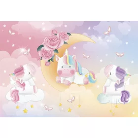   Egyszarvúk a Holdon poszter, fotótapéta, Vlies (104 x 70,5 cm)