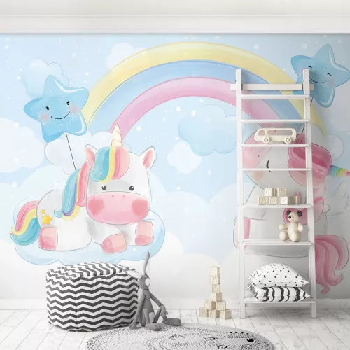 Egyszarvúk poszter, fotótapéta, Vlies (104 x 70,5 cm)