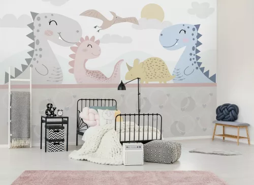 Dinó mese figurák 1 poszter, fotótapéta, Vlies (104 x 70,5 cm)