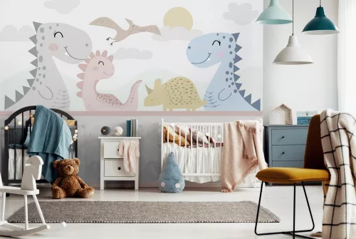 Dinó mese figurák 1 poszter, fotótapéta, Vlies (104 x 70,5 cm)