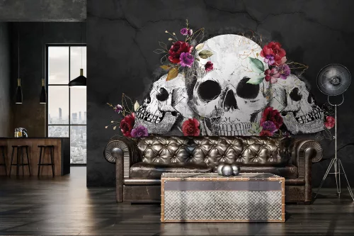 Koponyák poszter, fotótapéta, Vlies (104 x 70,5 cm)