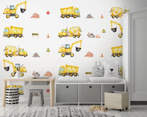 Munkagépek poszter, fotótapéta, Vlies (104 x 70,5 cm)