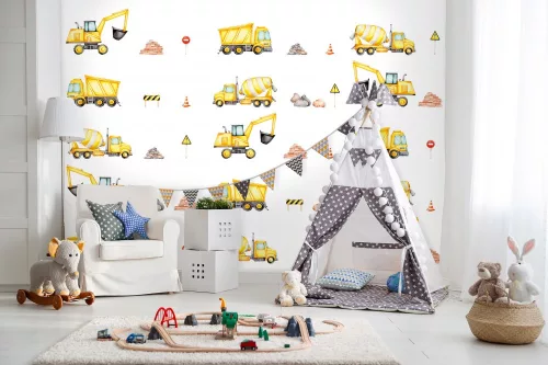 Munkagépek poszter, fotótapéta, Vlies (104 x 70,5 cm)