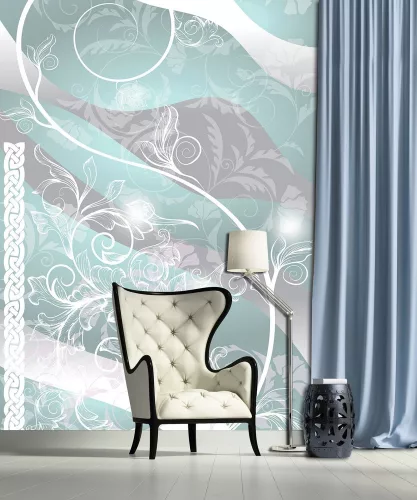 Levél minta poszter, fotótapéta, Vlies  (206x275 cm, álló)