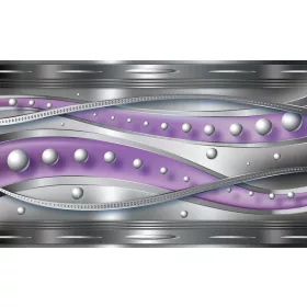   Ezüst golyók lilában poszter, fotótapéta, Vlies (104 x 70,5 cm)