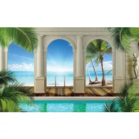   Kilátás a boltíven keresztül poszter, fotótapéta, Vlies (104 x 70,5 cm)