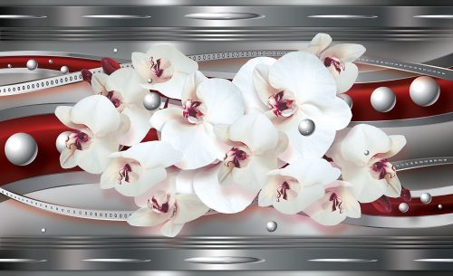 Orchidea poszter, fotótapéta Vlies (208 x 146 cm)
