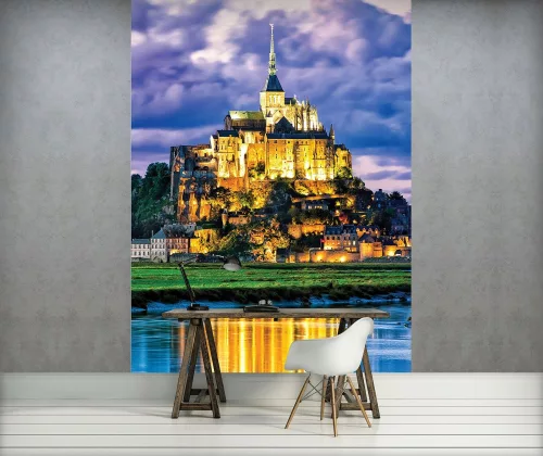 Mont-Saint-Michel poszter, fotótapéta, Vlies  (206x275 cm, álló)