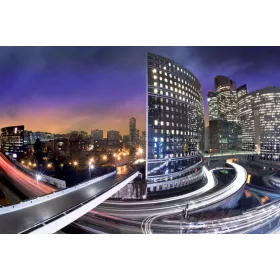   Night Light city poszter, fotótapéta, Vlies (104 x 70,5 cm)