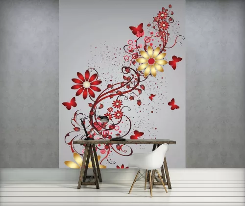 Virág minta poszter, fotótapéta, Vlies  (206x275 cm, álló)