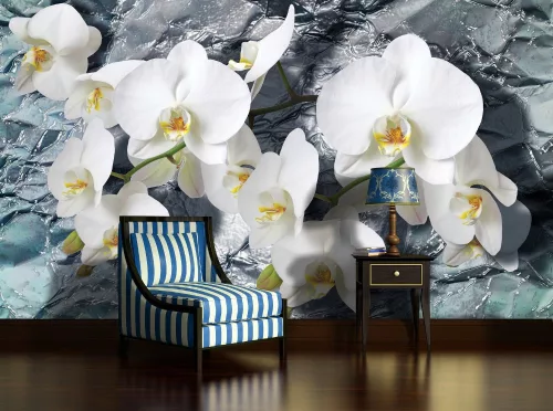 Orchidea poszter, fotótapéta, Vlies (104 x 70,5 cm)