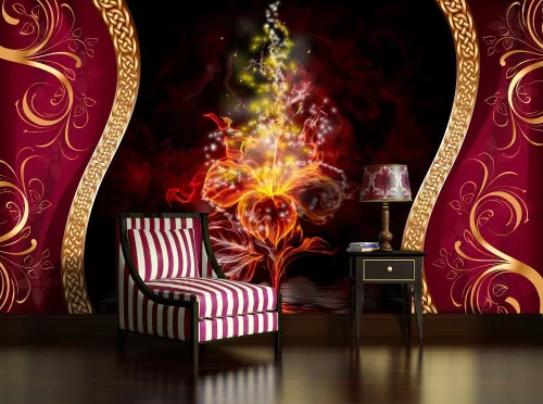 Virág minta poszter, fotótapéta, Vlies (416 x 254 cm)