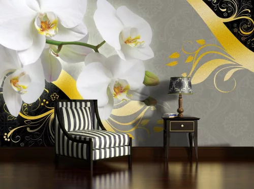 Virág minta poszter, fotótapéta, Vlies (104 x 70,5 cm)