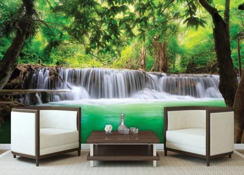 Erdei vízesés poszter, fotótapéta, Vlies (416 x 254 cm)