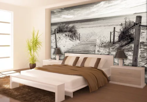 Út a strandra poszter, fotótapéta, Vlies (104 x 70,5 cm)