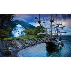   Kalózhajó minta poszter, fotótapéta, Vlies (104 x 70,5 cm)