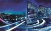 Night City Light poszter, fotótapéta Vlies (208 x 146 cm)