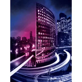   Night City Light poszter, fotótapéta, Vlies  (206x275 cm, álló)