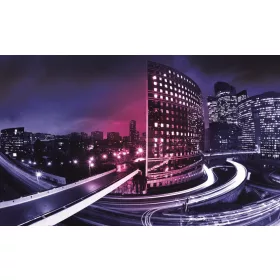   Night City Light poszter, fotótapéta, Vlies (104 x 70,5 cm)