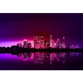   Night City Light poszter, fotótapéta, Vlies (104 x 70,5 cm)