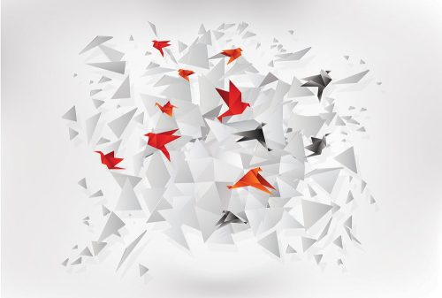Origami poszter, fotótapéta Vlies (152,5 x 104 cm)