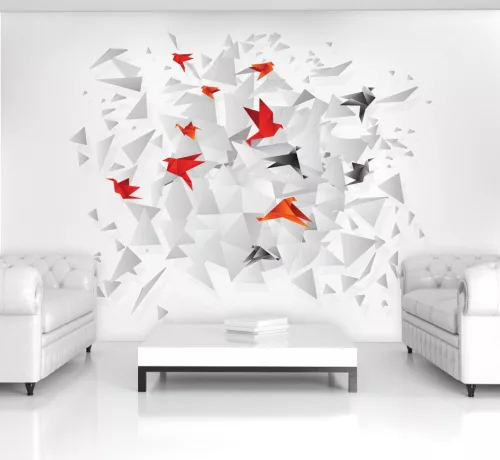 Origami poszter, fotótapéta, Vlies (104 x 70,5 cm)