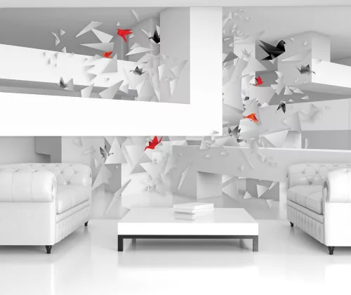 Origami poszter, fotótapéta, Vlies (104 x 70,5 cm)
