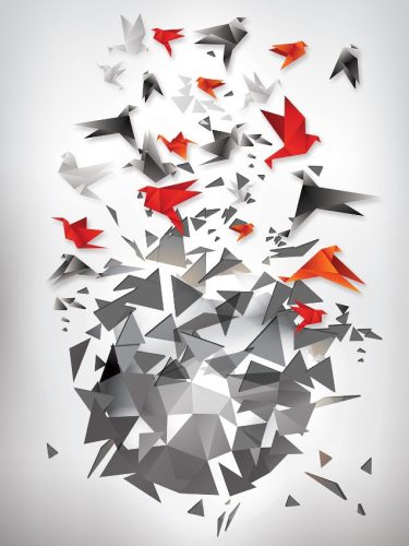 Origami poszter, fotótapéta, Vlies  (184x254 cm, álló)