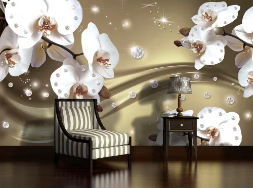 Virág minta poszter, fotótapéta, Vlies (104 x 70,5 cm)