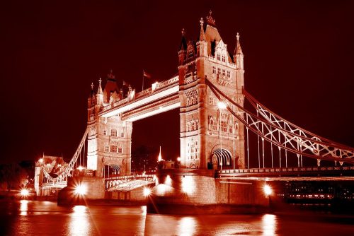 Tower Bridge poszter, fotótapéta Vlies (152,5 x 104 cm)