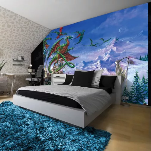 Sárkányok poszter, fotótapéta, Vlies (104 x 70,5 cm)