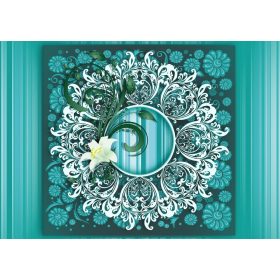 Virág minta poszter, fotótapéta, Vlies (104 x 70,5 cm)