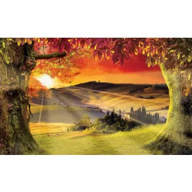 Naplemente poszter, fotótapéta, Vlies (104 x 70,5 cm)