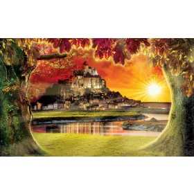 Naplemente poszter, fotótapéta, Vlies (104 x 70,5 cm)