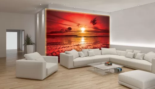 Naplemente poszter, fotótapéta, Vlies (104 x 70,5 cm)