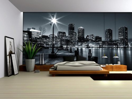 Éjszakai város poszter, fotótapéta Vlies (312 x 219 cm)