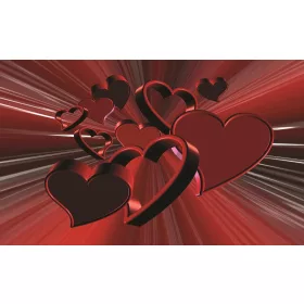 Szivek poszter, fotótapéta, Vlies (104 x 70,5 cm)
