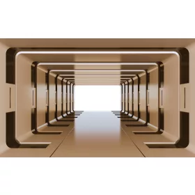 Folyosó 3D poszter, fotótapéta, Vlies (104 x 70,5 cm)