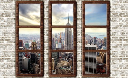 Kilátás New York-ra poszter, fotótapéta Vlies (312 x 219 cm)