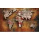 Világtérkép poszter, fotótapéta, Vlies (104 x 70,5 cm)