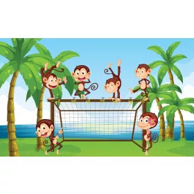 Vidám majmok poszter, fotótapéta, Vlies (104 x 70,5 cm)