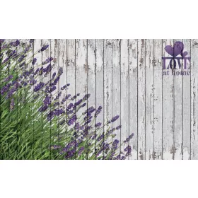  Levendulás deszkafal poszter, fotótapéta, Vlies (104 x 70,5 cm)