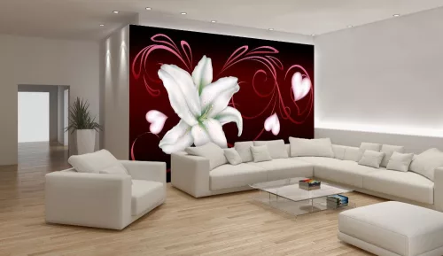 Virág minta poszter, fotótapéta, Vlies (104 x 70,5 cm)