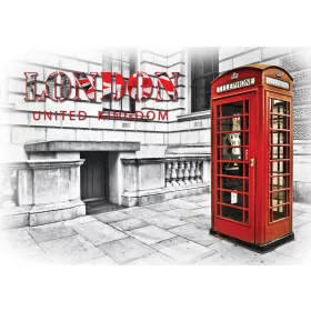   London telefonfülke  poszter, fotótapéta, Vlies (104 x 70,5 cm)