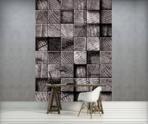 Fa hasábok poszter, fotótapéta, Vlies  (184x254 cm, álló)